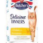 Butcher's Pet Care Delicious Dinners Υγρή Τροφή για Ενήλικες Γάτες σε Φακελάκι με Κοτόπουλο χωρίς Γλουτένη 400gr DLZBHRKMK0029