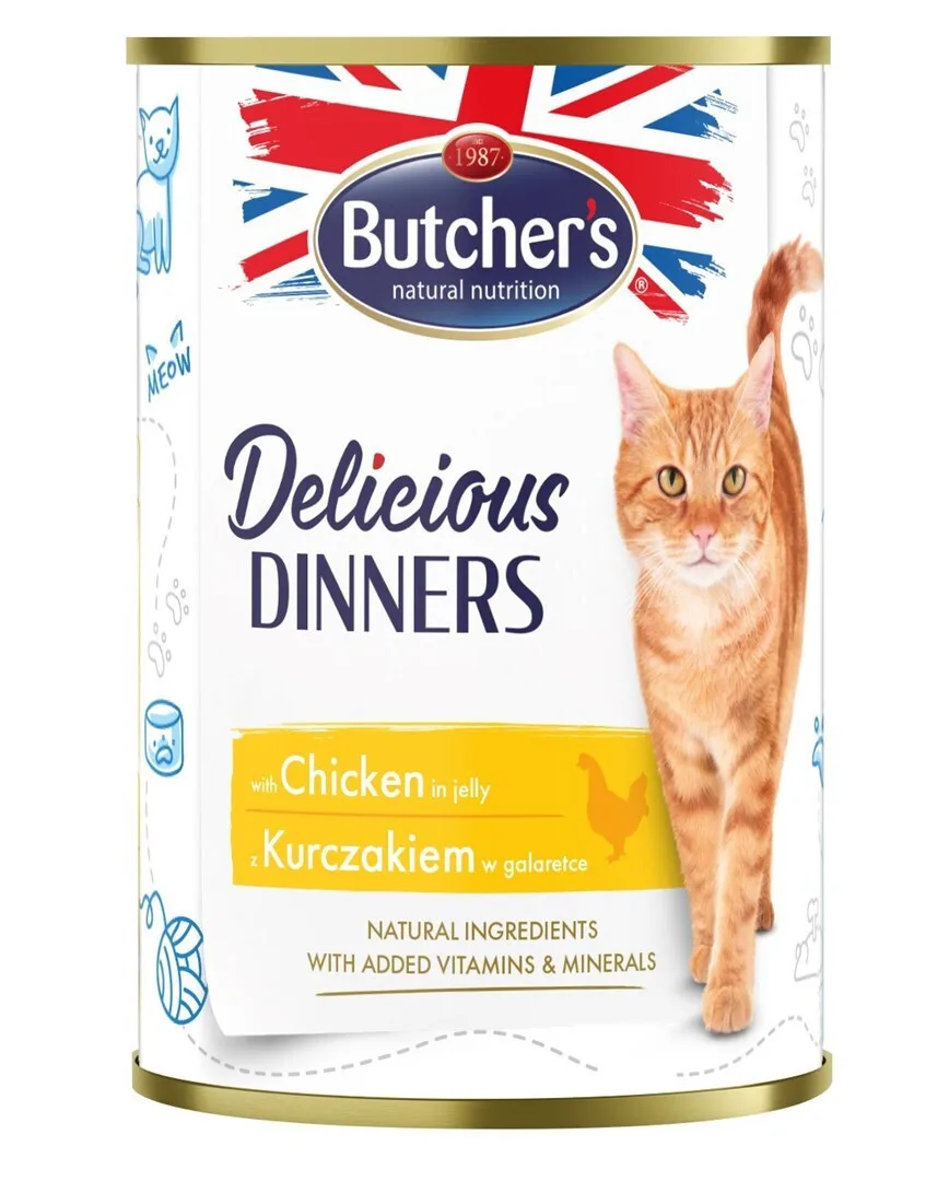 20241128144902_c24cb581 Butcher's Pet Care Delicious Dinners Υγρή Τροφή για Ενήλικες Γάτες σε Φακελάκι με Κοτόπουλο χωρίς Γλουτένη 400gr DLZBHRKMK0029 - Image 1