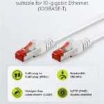 Goobay S/FTP Cat.6 Καλώδιο Δικτύου Ethernet 0.15m Λευκό 1τμχ 92462