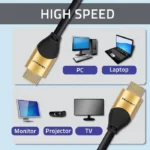 Qoltec HDMI 2.1 Cable HDMI male - HDMI male 2m Μαύρο 50355