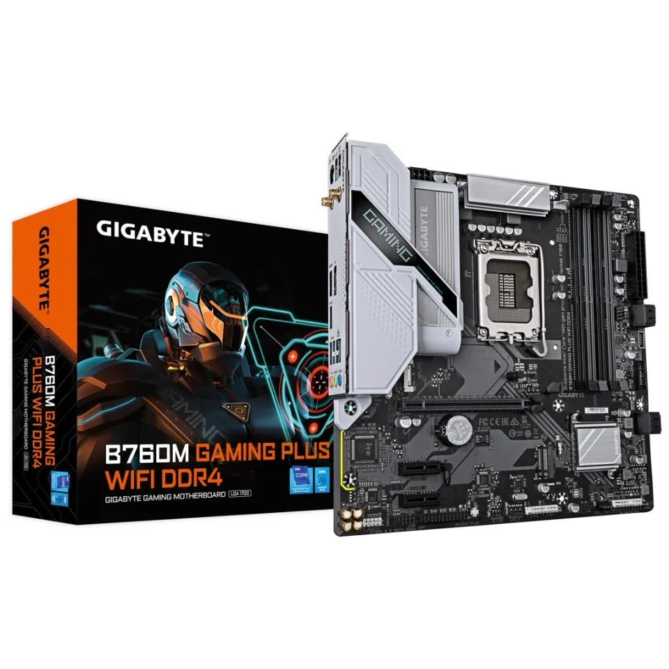 Gigabyte B760M Gaming Plus WIFI DDR4 rev. 1.0 Motherboard Micro ATX με Intel 1700 Socket - Image 1