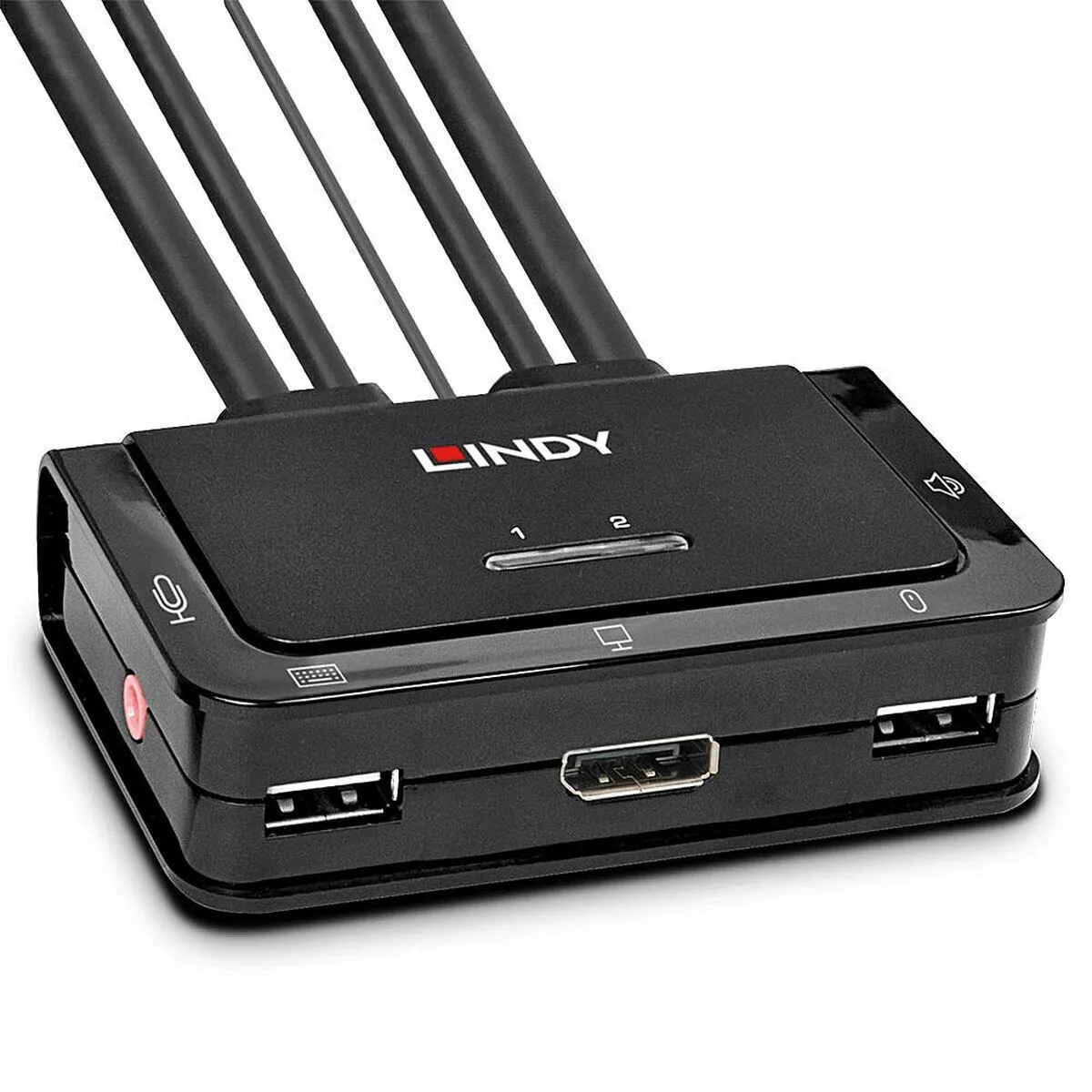 Lindy KVM Switch DisplayPort 1.2 USB 2.0 Audio - Image 1