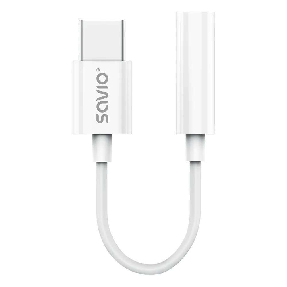 20241205161615_dc5e9563 Savio AK-52 Μετατροπέας USB-C male σε 3.5mm female Λευκό 1τμχ - Image 1