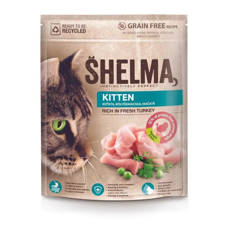 Shelma Kitten Ξηρά Τροφή χωρίς Σιτηρά για Ανήλικες Γάτες με Πουλερικά 1kg - Image 1