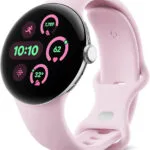 Google Pixel Watch 3 LTE Aluminium 41mm Αδιάβροχο με Παλμογράφο (Polished Silver Aluminum Case / Rose Quartz Active Band)