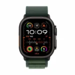 Apple Watch Ultra 2 2024 Titanium 49mm Αδιάβροχο με eSIM και Παλμογράφο (Black με Dark Green Alpine Loop - Medium)