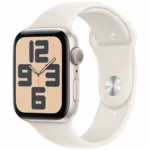 Apple Watch SE 2024 Aluminium 44mm Αδιάβροχο με Παλμογράφο (Starlight με Starlight Sport Band - M/L)