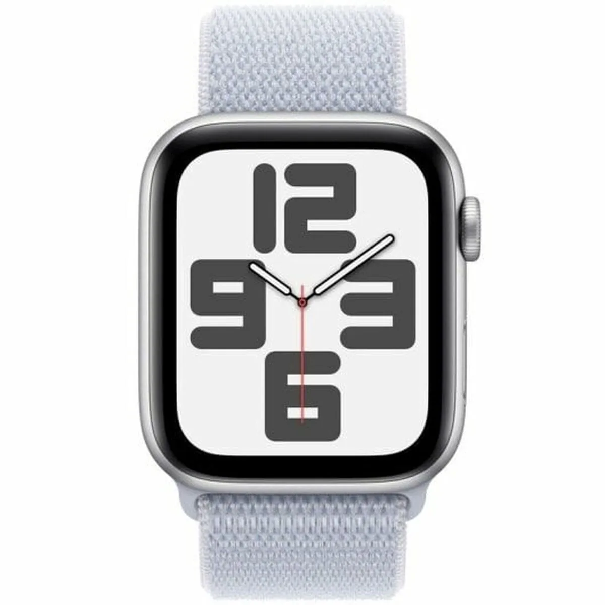 Apple Watch SE 2024 Aluminium 44mm Αδιάβροχο με Παλμογράφο (Silver με Blue Cloud Sport Loop) - Image 1
