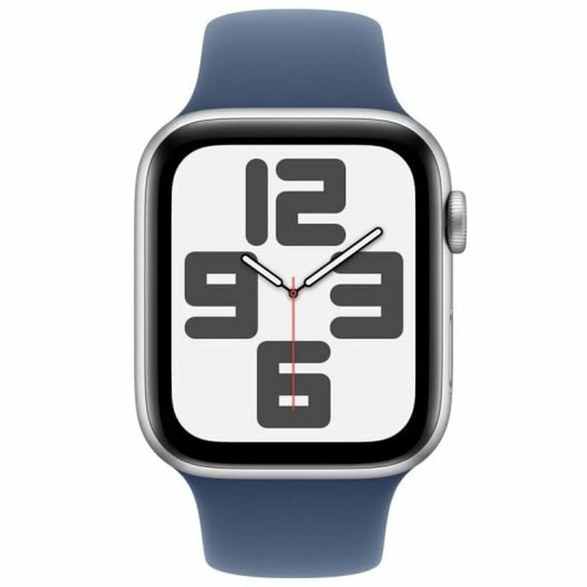 Apple Watch SE 2024 Aluminium 44mm Αδιάβροχο με Παλμογράφο (Silver με Denim Sport Band - M/L) - Image 1