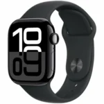 Apple Watch Series 10 Aluminium 42mm Αδιάβροχο με Παλμογράφο (Jet Black με Black Sport Band - S/M)