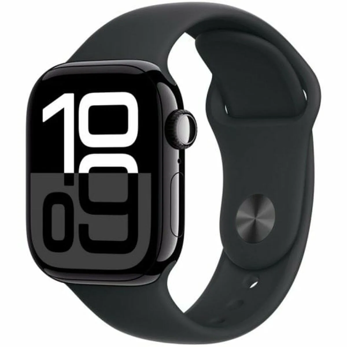 Apple Watch Series 10 Aluminium 42mm Αδιάβροχο με Παλμογράφο (Jet Black με Black Sport Band - S/M) - Image 1