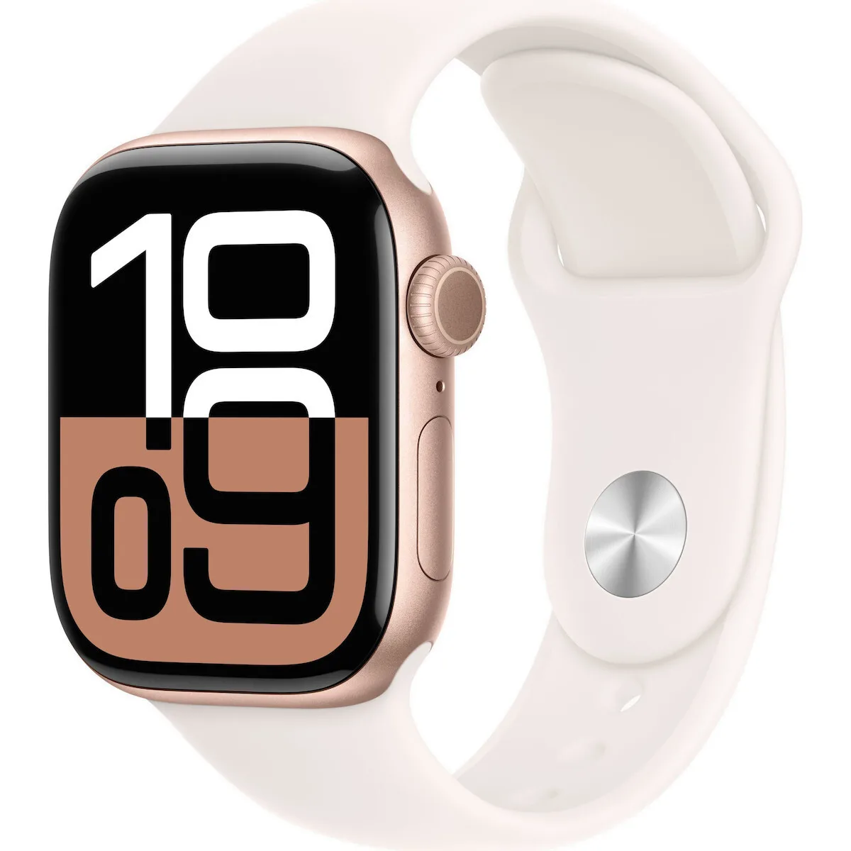 Apple Watch Series 10 Aluminium 42mm Αδιάβροχο με Παλμογράφο (Rose Gold με Light Blush Sport Band - S/M) - Image 1