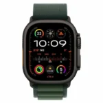 Apple Watch Ultra 2 2024 Titanium 49mm Αδιάβροχο με eSIM και Παλμογράφο (Black με Green Alpine Loop - Small)
