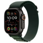 Apple Watch Ultra 2 2024 Titanium 49mm Αδιάβροχο με eSIM και Παλμογράφο (Black με Green Alpine Loop - Small)