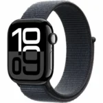 Apple Watch Series 10 Cellular Aluminium 42mm Αδιάβροχο με eSIM και Παλμογράφο (Sport Loop Jet Black/Ink)