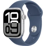 Apple Watch Series 10 Aluminium 42mm Αδιάβροχο με Παλμογράφο (Silver με Denim Sport Band - M/L)
