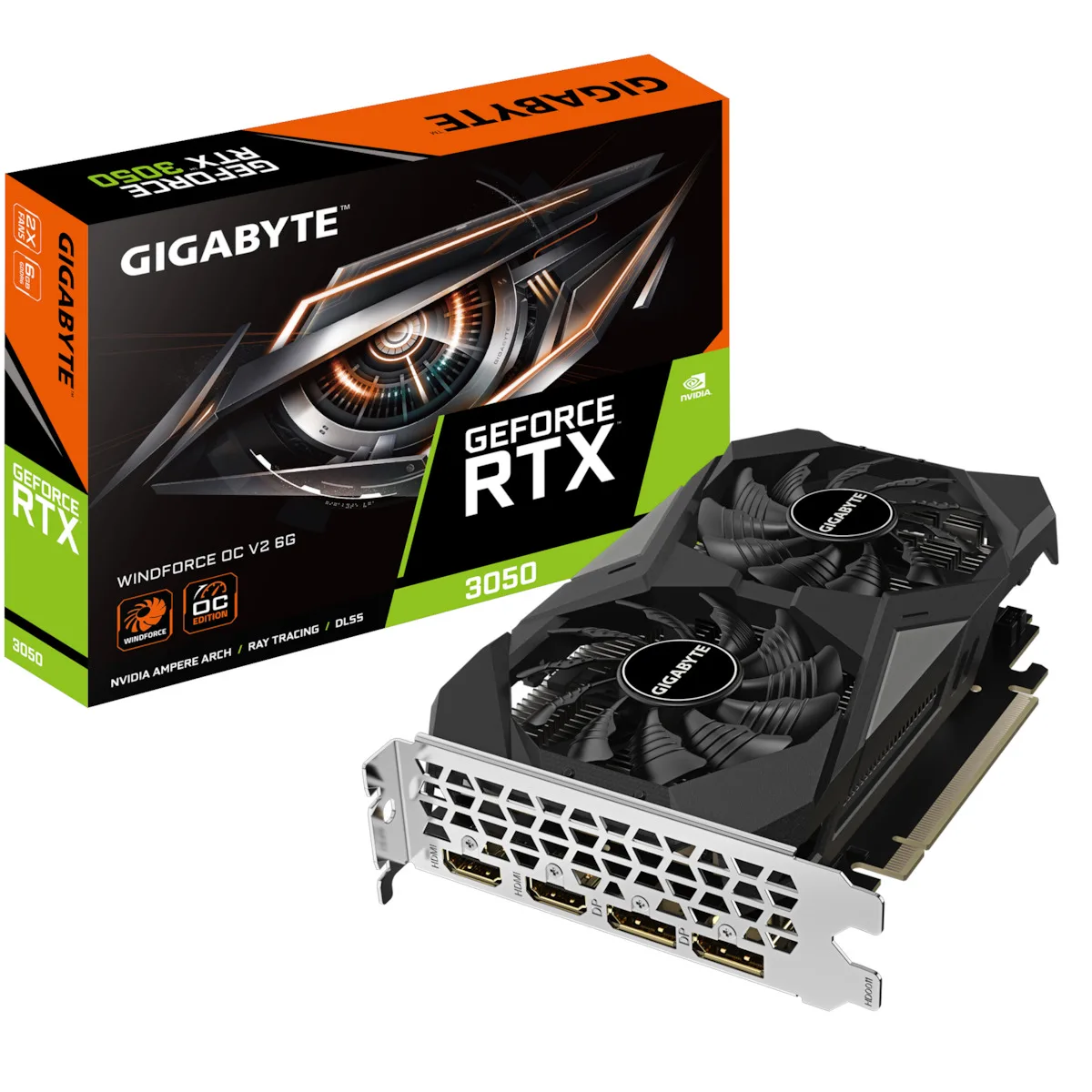 Gigabyte GeForce RTX 3050 6GB GDDR6 Windforce OC v2 Κάρτα Γραφικών GV-N3050WF2OCV2-6GD - Image 1