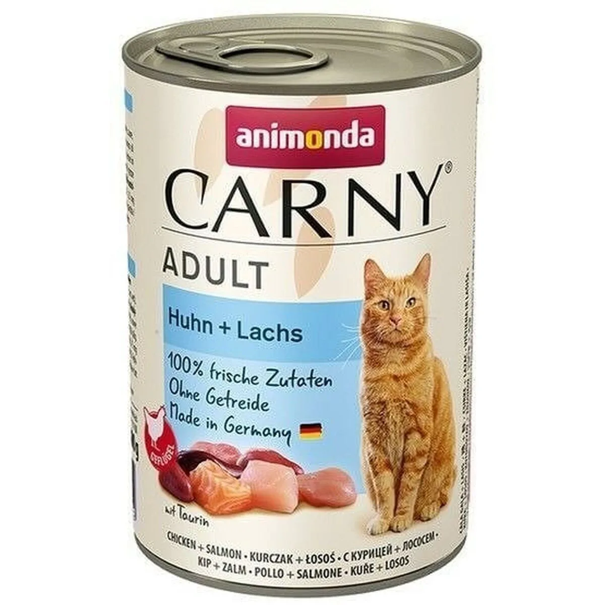 Animonda Carny Adult Υγρή Τροφή για Ενήλικες Γάτες σε Κονσέρβα με Κοτόπουλο και Σολομό χωρίς Γλουτένη 400gr DLZANMKMK0224 - Image 1