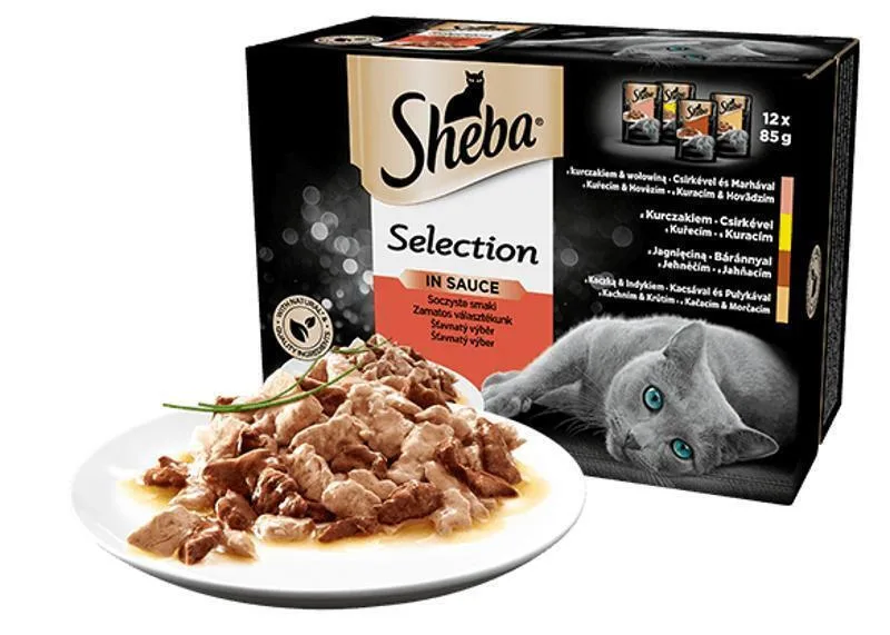 20241219125708_523cf230 Sheba Selection in Sauce Υγρή Τροφή για Ενήλικες Γάτες σε Φακελάκι με Κοτόπουλο 12x85gr - Image 1