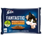 Felix Υγρή Τροφή για Γάτες σε Φακελάκι με Αρνί και Κουνέλι 4x85gr