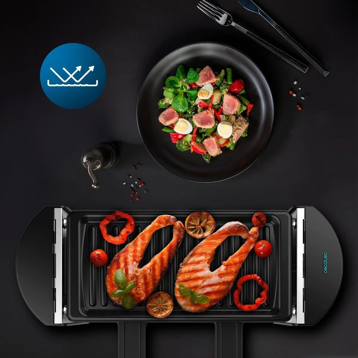 20241224135329_f887835f Cecotec Raclette Cheese & Grill 3200 Επιτραπέζια Ηλεκτρική Ψησταριά Raclette Αυλακωτής Πλάκας 320W Ανοξείδωτη 20x10εκ. 03264 - Image 1