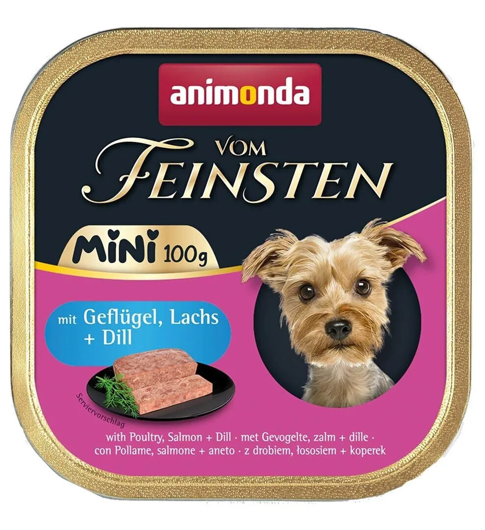 Animonda Vom Feinsten Υγρή Τροφή Σκύλων σε Ταψάκι με Πουλερικά και Σολομό χωρίς Σιτηρά & Γλουτένη 100gr - Image 1
