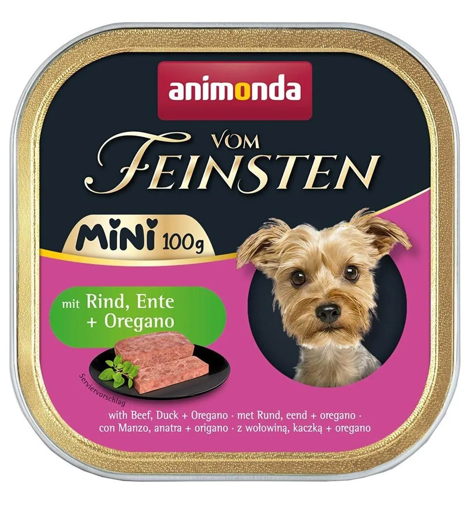 Animonda Vom Feinsten Υγρή Τροφή Σκύλων σε Ταψάκι με Βοδινό και Πάπια χωρίς Σιτηρά & Γλουτένη 100gr - Image 1