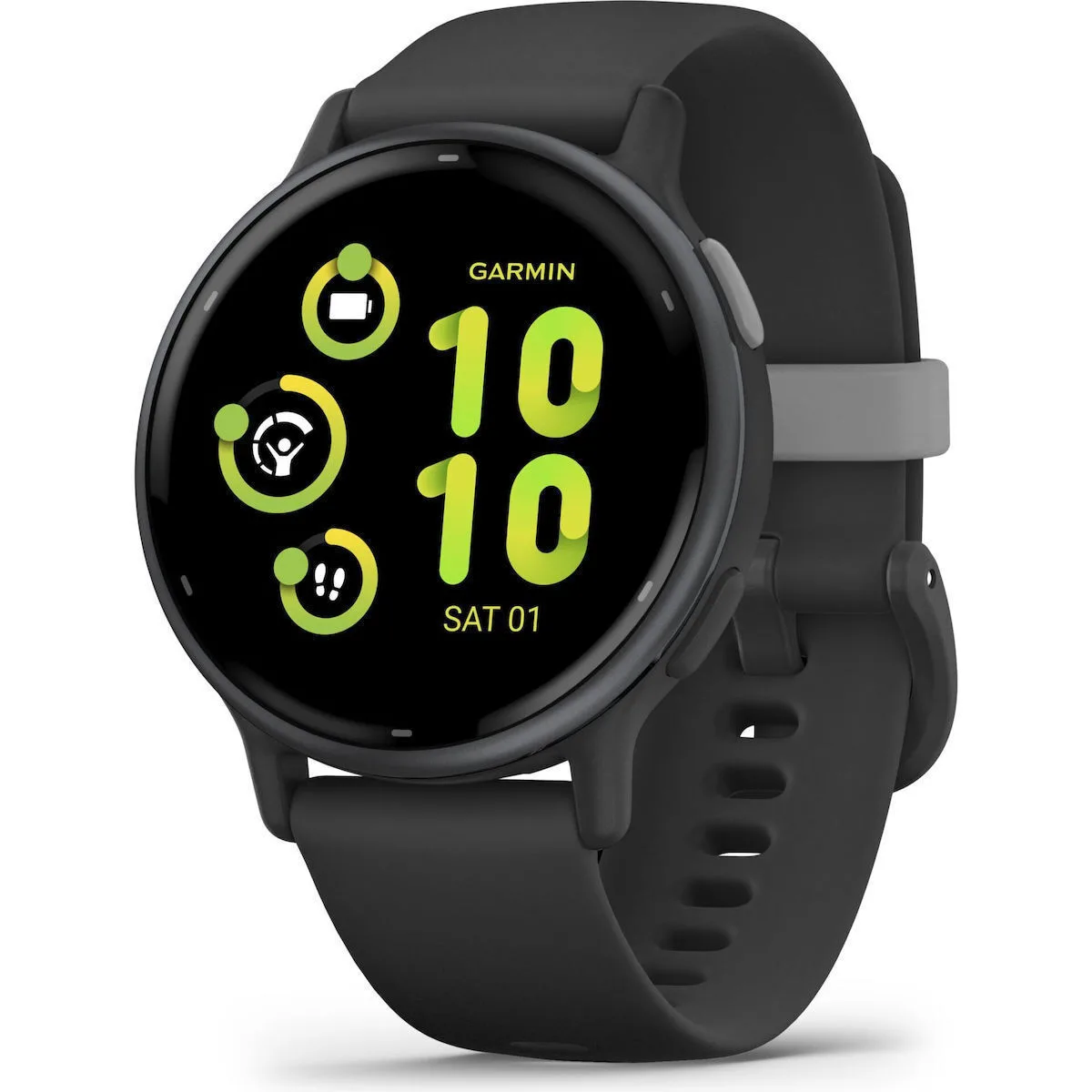 Garmin Vivoactive 5 Aluminium 42mm Αδιάβροχο Smartwatch με Παλμογράφο (Slate Bezel With Black Silicone Band) - Image 1