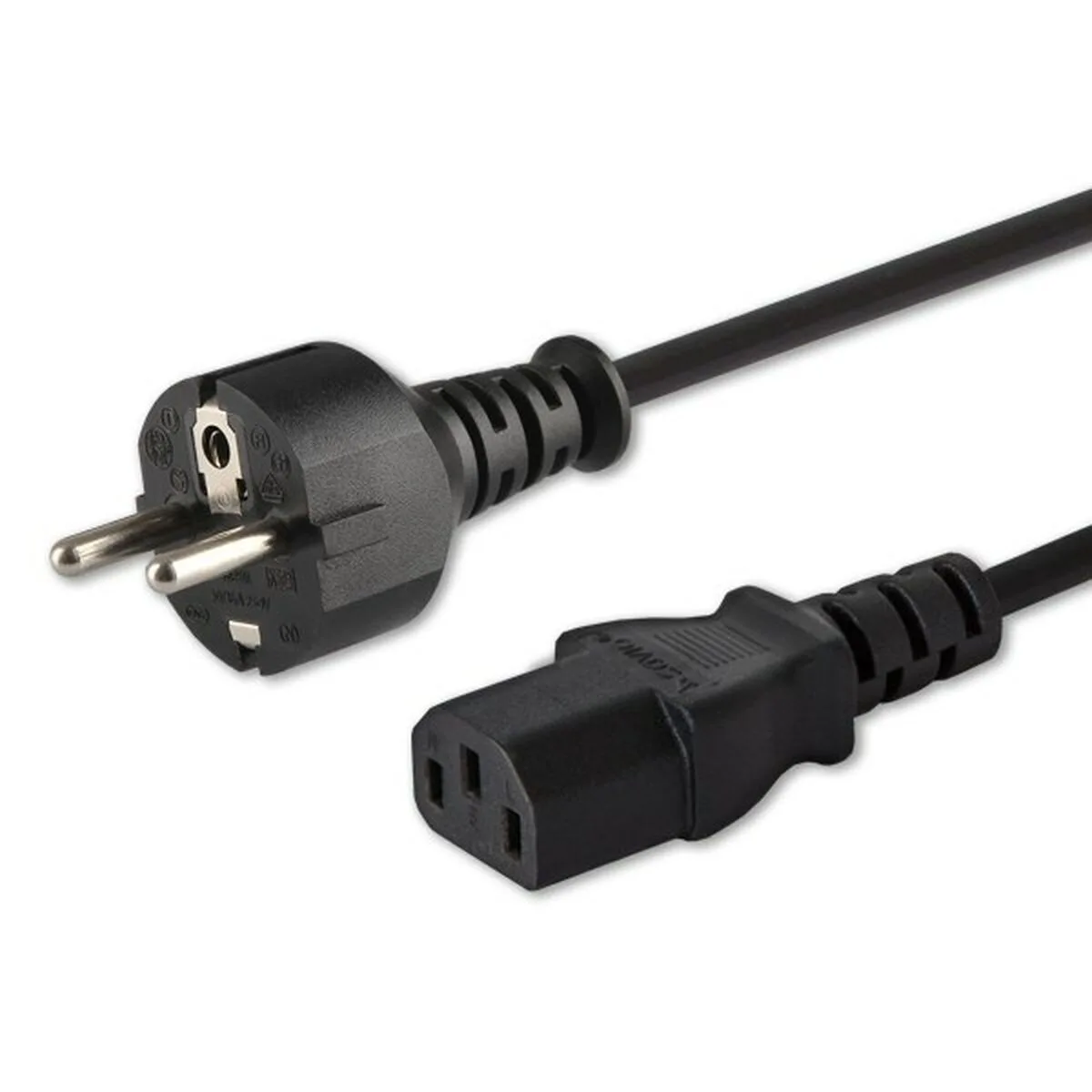 20250107164019_savio_schuko_male_iec_c13_female_cable_1_8m_mayro_cl_138 Savio M power cable – Schuko - IEC C13 Cable 1.8m Μαύρο CL-138 - Image 1