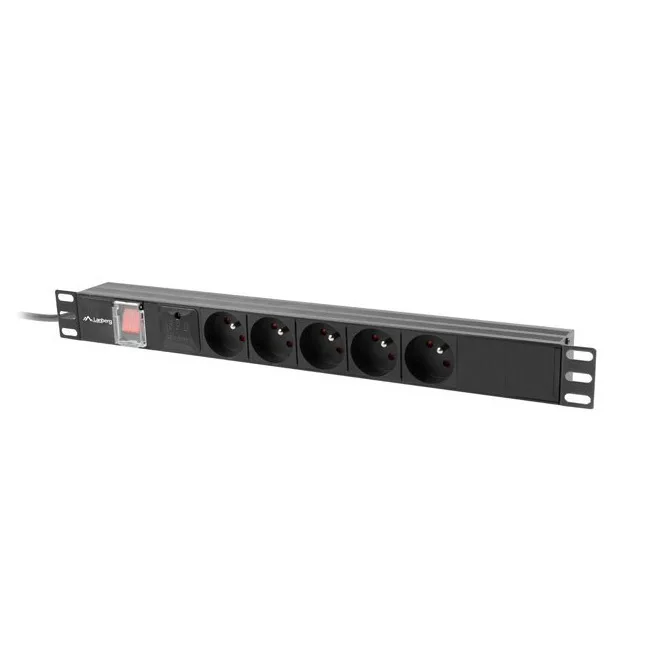 Lanberg Πολύπριζο 5 Θέσεων με Καλώδιο 2m PDU-05E-0200-BK - Image 1