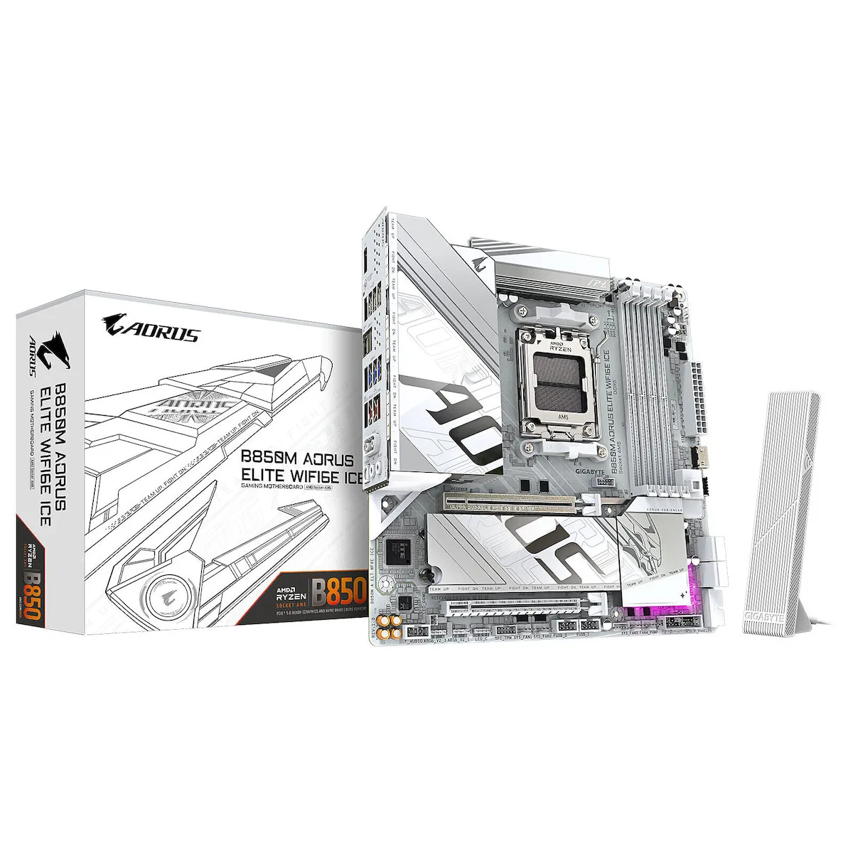 Gigabyte B850M Aorus Elite WIFI6E Ice Motherboard Micro ATX με AMD AM5 Socket - Image 1