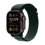 Apple Watch Ultra 2 2024 Titanium 49mm Αδιάβροχο με eSIM και Παλμογράφο (Black με Dark Green Alpine Loop - Medium)