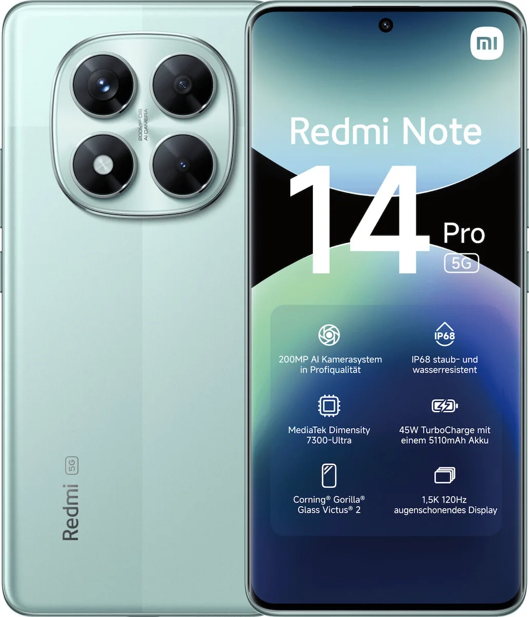 Xiaomi Redmi Note 14 Pro 5G Dual SIM (8/256GB) Coral Green - Image 1