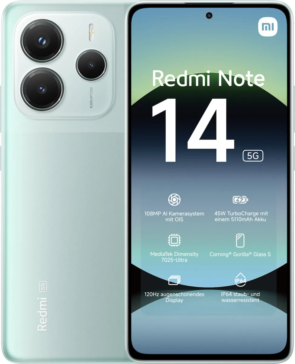 Xiaomi Redmi Note 14 5G Dual SIM (8/256GB) Coral Green - Image 1