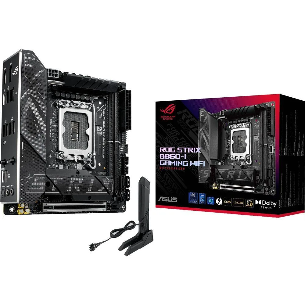 Asus Rog Strix B860-I Gaming WIFI Motherboard Mini ITX με Intel 1851 Socket 90MB1JB0-M0EAY0 - Image 1