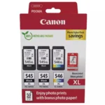 Canon PG-545 XL x2 / CL-546 XL Γνήσιο Photo Value Pack με 3 Μελάνια Εκτυπωτή InkJet Photo Μαύρο / Πολλαπλό (Color) (8286B015)