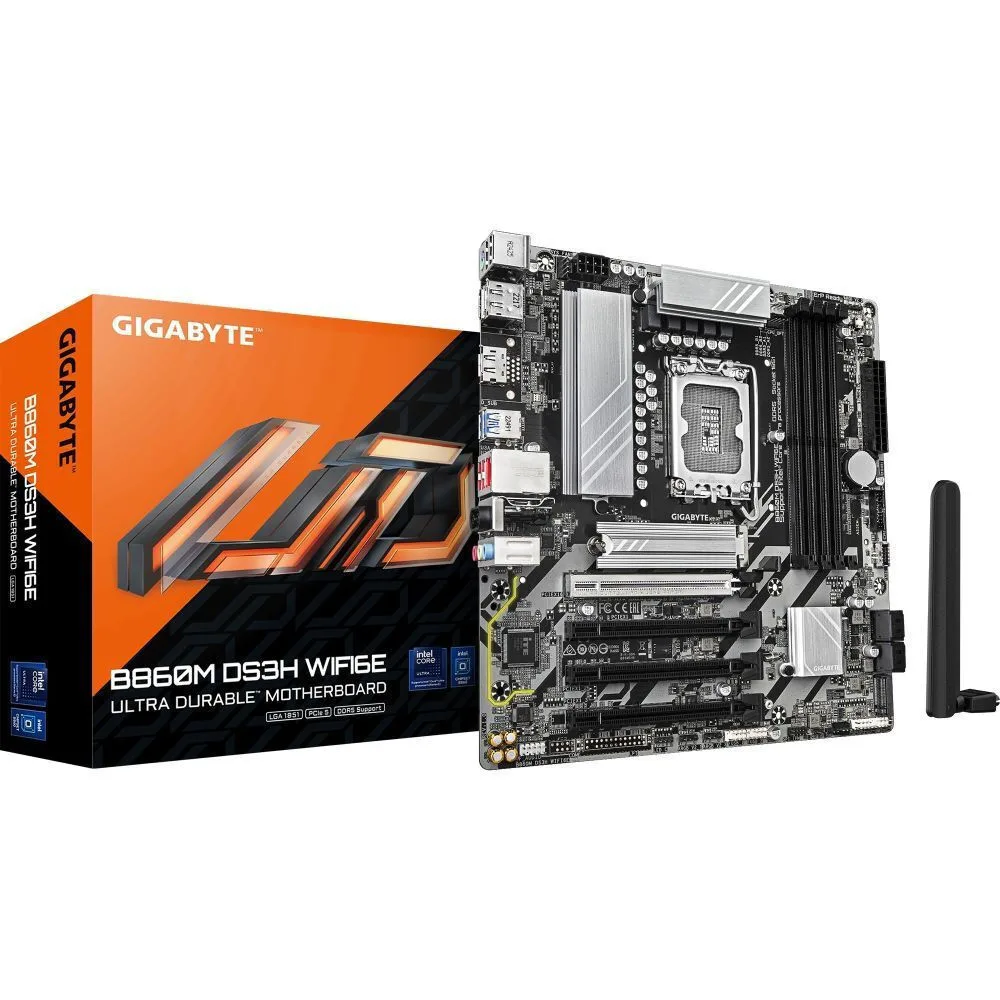 Gigabyte B860M DS3H WIFI6E Motherboard Micro ATX με Intel 1851 Socket - Image 1