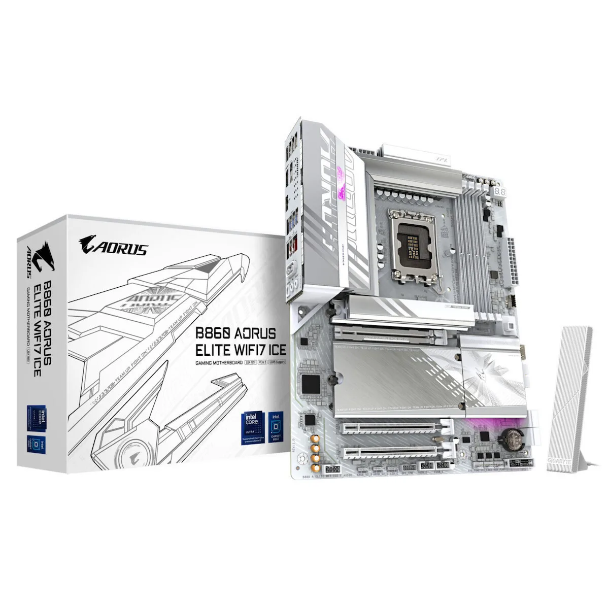 Gigabyte B860 Aorus Elite WIFI7 Ice Motherboard ATX με Intel 1851 Socket - Image 1