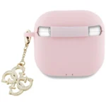 Guess Charm Θήκη Σιλικόνης σε Ροζ χρώμα για Apple AirPods 4