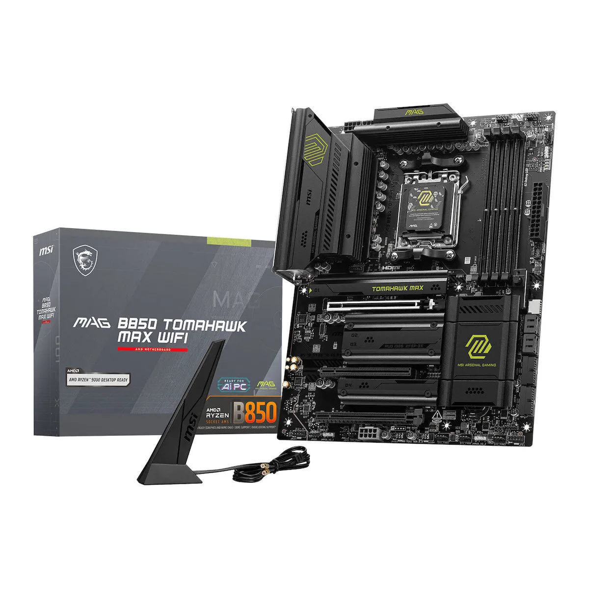 MSI MAG B850 Tomahawk Max WIFI Motherboard ATX με AMD AM5 Socket 7E62-002R - Image 1