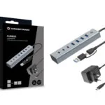 Conceptronic USB 3.2 Hub 7 Θυρών με σύνδεση USB-A / USB-C και Εξωτερική Παροχή Ρεύματος Ασημί (HUBBIES20GP)