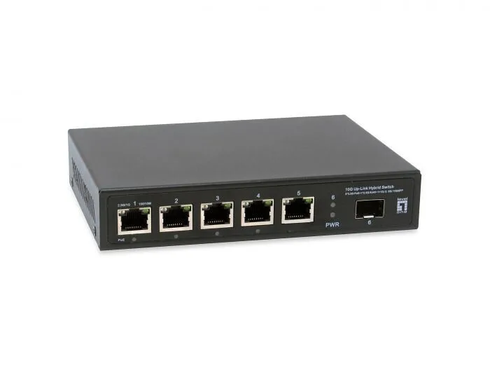 Level One GEP-0625 Unmanaged L2 PoE++ Switch με 5 Θύρες Ethernet και 1 SFP Θύρα - Image 1