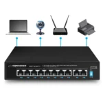 Esperanza ENS106 Unmanaged L2 PoE+ Switch με 10 Θύρες Gigabit (1Gbps) Ethernet