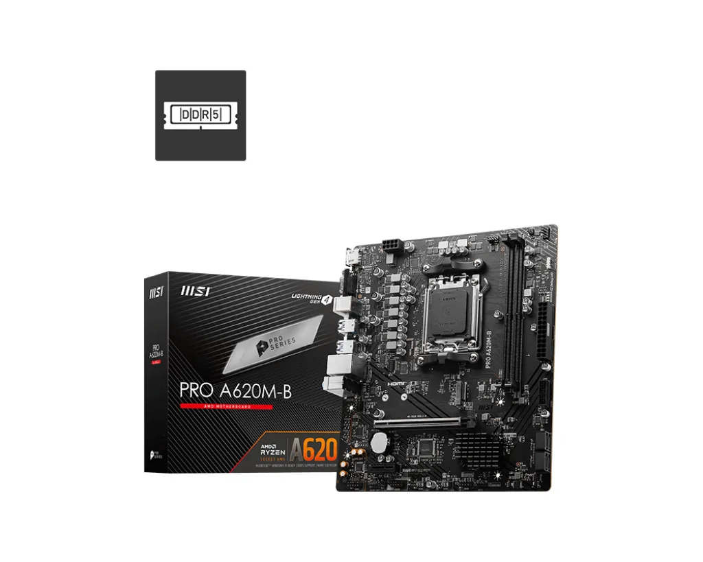 MSI PRO A620M-B Motherboard Micro ATX με AMD AM5 Socket 7E28-017R - Image 1