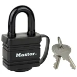 Master Lock Ατσάλινο Λουκέτο Πέταλο με Κλειδί 40mm Μαύρο 7804EURT