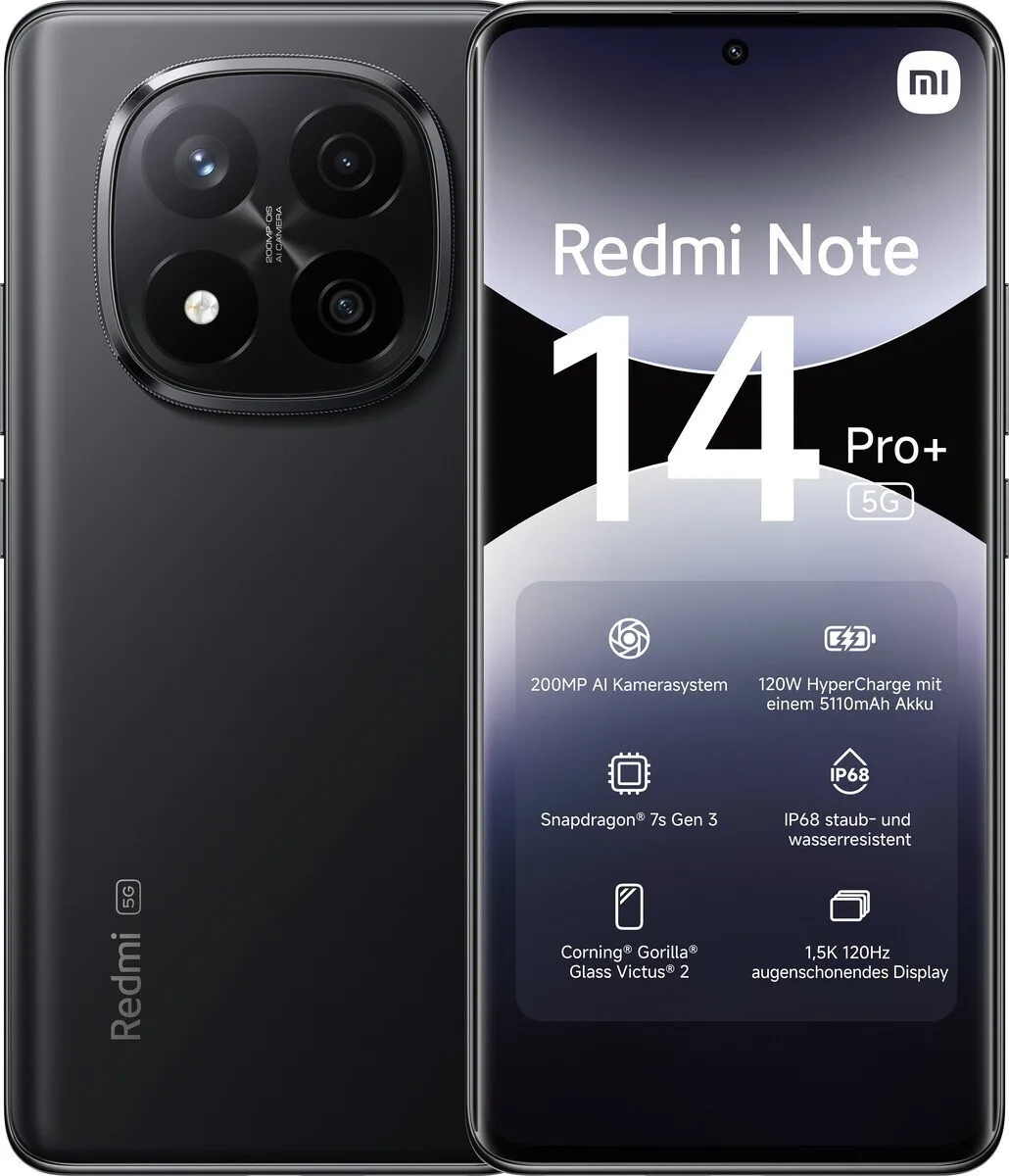 Xiaomi Redmi Note 14 Pro+ 5G Dual SIM (12/512GB) Midnight Black - Image 1