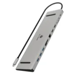 Icy Box USB-C Docking Station με HDMI 4K PD Ethernet και σύνδεση 2 Οθονών Ασημί (IB-DK2106A-CPD)