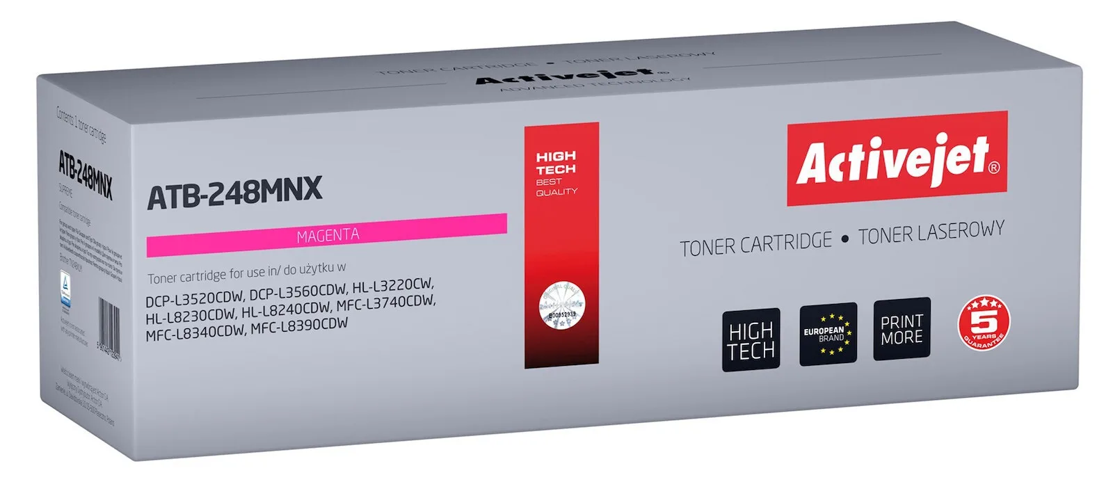 Active Jet Συμβατό Toner για Laser Εκτυπωτή Brother TN248XLM Ματζέντα (ATB-248MNX) - Image 1