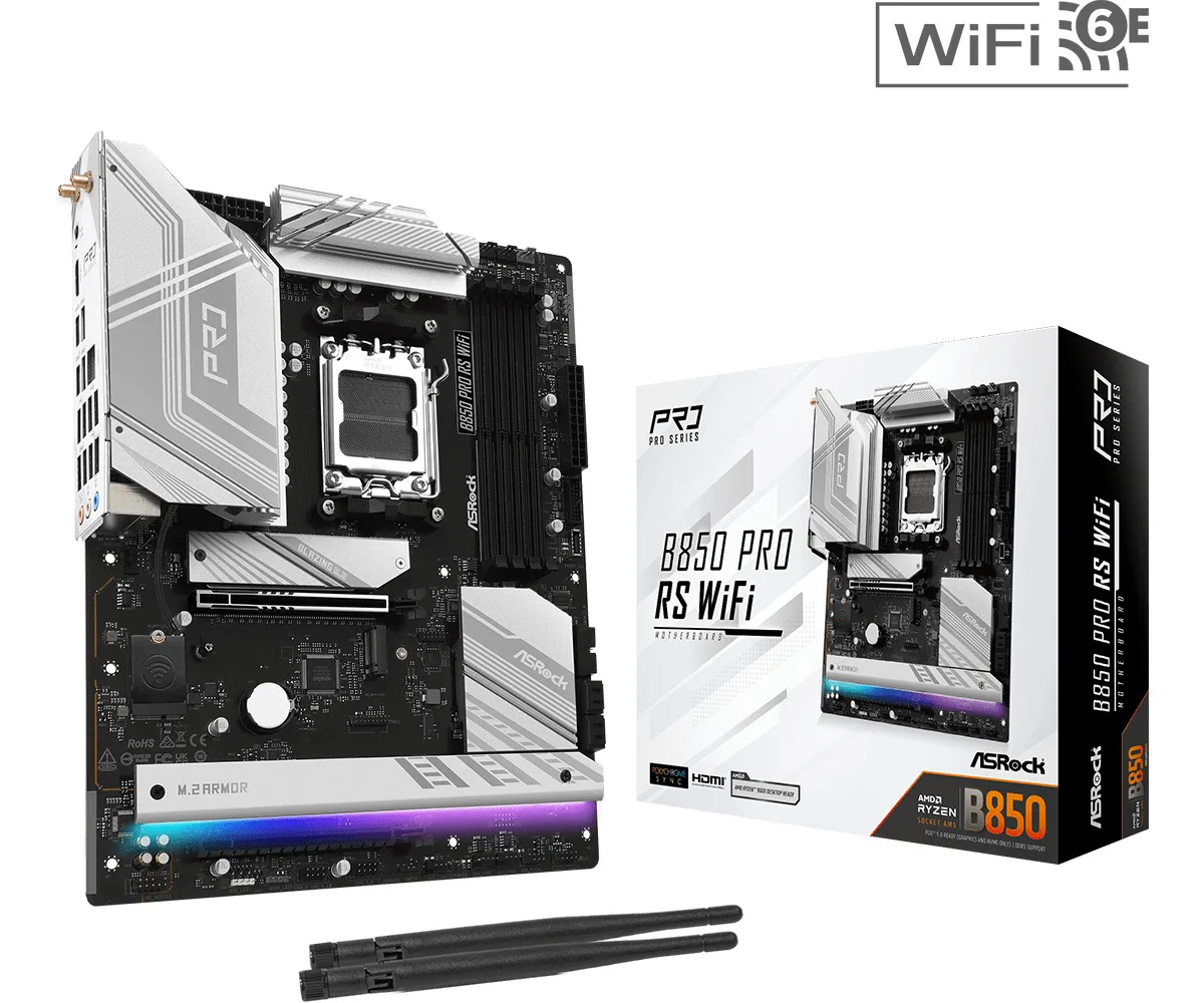 ASRock B850 PRO RS WiFi Motherboard ATX με AMD AM5 Socket 90-MXBQL-A0UAYZ - Image 1