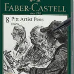 Faber-Castell Pitt Artist Pen India Μαρκαδόροι Σχεδίου Μαύροι 0.3mm Σετ 8τμχ 167158